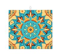 WZYWHJ Tappetino scolapiatti con stampa circolare antica per la cucina: realizzato in spugna assorbente, con cordino per appenderlo, 45,7 x 40,6 cm