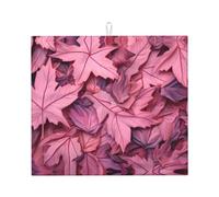 WZYWHJ Tappetino scolapiatti con stampa mimetica con foglie rosa per la cucina: realizzato in spugna assorbente, con cordino per appenderlo, 45,7 x 40,6 cm