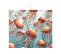 WZYWHJ Tappetino scolapiatti galleggiante per cucina: realizzato in spugna assorbente d'acqua, con cordino per appenderlo, 45,7 x 40,6 cm