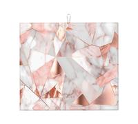 WZYWHJ Tappetino scolapiatti in marmo oro rosa per cucina: realizzato in spugna assorbente d'acqua, con cordino per appenderlo, 45,7 x 40,6 cm