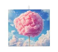 WZYWHJ Tappetino scolapiatti per cucina con stampa marshmallow nel cielo: realizzato in spugna assorbente, con cordino per appenderlo, 45,7 x 40,6 cm