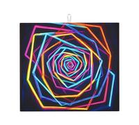 WZYWHJ Tappetino scolapiatti per la cucina con linee di contorno al neon, realizzato in spugna assorbente, con cordino per appenderlo, 45,7 x 40,6 cm