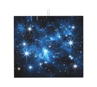 WZYWHJ Tappetino scolapiatti per la cucina con stelle luccicanti, in spugna, assorbe l'acqua, con cordino per appenderlo, 45,7 x 40,6 cm