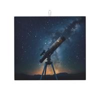 WZYWHJ Tappetino scolapiatti stampato con cielo stellato nel telescopio, realizzato in spugna assorbente, con cordino per appenderlo, 45,7 x 40,6 cm