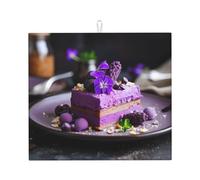WZYWHJ Tappetino scolapiatti stampato per torta di patate viola dolce per la cucina: realizzato in spugna assorbente d'acqua, con cordino per appendere 45,7 x 40,6 cm