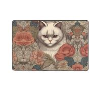 WZYWHJ Tappeto antiscivolo Close-up di occhi di gatto profondo Stampe morbido e confortevole buon assorbimento d'acqua dimensioneNome per soggiorno e balcone