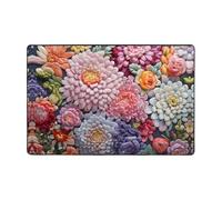 WZYWHJ Tappeto antiscivolo con stampa di fiori affollati, 91,4 x 61 cm, per soggiorno, ufficio, tavolino da caffè, letto, balcone
