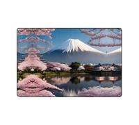 WZYWHJ Tappeto antiscivolo Mt. Fuji all'inizio della primavera Stampe morbido e confortevole buon assorbimento d'acqua dimensioneNome per soggiorno e balcone
