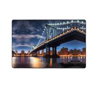 WZYWHJ Tappeto antiscivolo New York Manhattan Bridge Night Prints morbido e confortevole buon assorbimento d'acqua sizeName per soggiorno e balcone