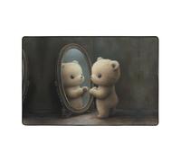 WZYWHJ Tappeto antiscivolo Orso nello specchio Modello morbido e confortevole buon assorbimento d'acqua sizeName per soggiorno e balcone