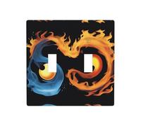 WZYWHJ Targa decorativa da parete con simbolo del fuoco e dell'acqua, 11,4 x 11,4 cm, resistente ed elegante, per aree residenziali e commerciali