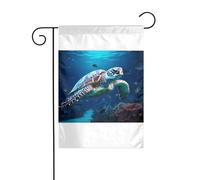 Wzywhj Tartarughe che invecchiano immagine estate giardino bandiera double face decorazione cortile 30,5 x 45,7 cm