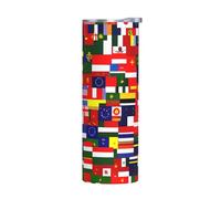 WZYWHJ Tazza in acciaio inox da 590 ml per caffè, ufficio, auto, sport e uso domestico, senza accessori, immagine della collezione bandiera nazionale