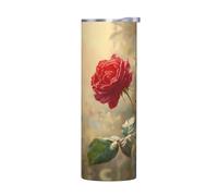 WZYWHJ Tazza in acciaio inox da 590 ml per caffè, ufficio, auto, sport e uso domestico, senza accessori, le rose sono splendide immagini