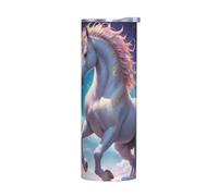 WZYWHJ Tazza in acciaio inox da 590 ml per caffè, ufficio, auto, sport e uso domestico, senza accessori, motivo unicorno quantico