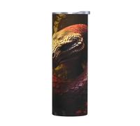 WZYWHJ Tazza in acciaio inox da 590 ml - Tazza ecologica di qualità con coperchio sigillabile ed effetto isolante senza accessori, stampa con pitone gigante della foresta