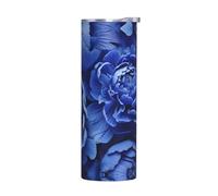 WZYWHJ Tazza in acciaio inox da 590 ml - Tazza ecologica di qualità con coperchio sigillabile ed effetto isolante senza accessori Belle peonie stampate