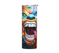 WZYWHJ Tazza in acciaio inox da 590 ml - Tazza ecologica di qualità con coperchio sigillabile ed effetto isolante senza accessori stampati con graffiti artistici con clown