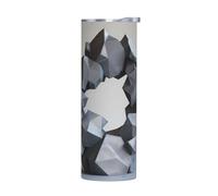WZYWHJ Tazza in acciaio inox da 590 ml - Tazza ecologica di qualità con coperchio sigillabile ed effetto isolante senza accessori Strana grafica irregolare stampata