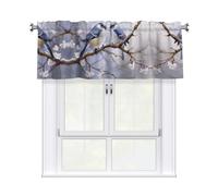 WZYWHJ Tende corte con mantovana, 137,2 x 45,7 cm, con stampa di uccelli uno di fronte all'altro, facili da installare, per cucina, bagno, lavanderia, studio