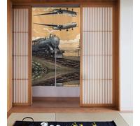 WZYWHJ Tende stampate con aereo sopra il treno, divisori versatili per casa, ufficio, cucina, bagno, tenda elegante e funzionale, 86,4 x 142,2 cm