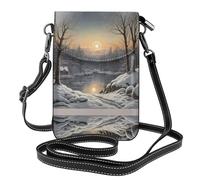 WZYWHJ The bitter cold winter Picture Borsa per telefono in pelle da donna con tracolla regolabile