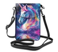 WZYWHJ The dazzling Unicorn Picture Borsa per telefono da donna in pelle con tracolla regolabile
