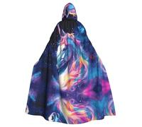 WZYWHJ The dazzling Unicorn stampato Aldult Cosplay Poncho con cappuccio Mantello per uomini e donne Halloween Party