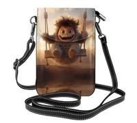 WZYWHJ The little monster on the swing - Borsa a tracolla in pelle stampata per telefono, regalo versatile per donne, passeggiate, campeggio, shopping e viaggi