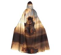 WZYWHJ The little monster on the swing stampato aldult Cosplay Poncho mantello con cappuccio per uomini e donne Halloween Party