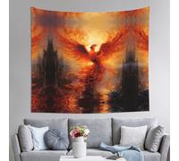 WZYWHJ The Phoenix Reborn in Fire, arazzo decorativo per interni, 152,4 x 129,5 cm: morbido, di qualità e leggero, adatto per arazzi da appendere alla parete