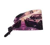WZYWHJ The sea - Berretto da lavoro con stampa di auto sportiva, cappello da chef per donne e uomini, regolabile, traspirante, nero