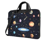 WZYWHJ The Solar Family Prints, borsa per computer portatile, con interno morbido, tasche multiple, ideale per uomini, viaggi e affari, Nero, 13 inch