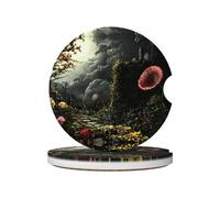 WZYWHJ The Venus Flytrap Waits - Sottobicchieri in ceramica per auto, 2 pezzi, antiscivolo, accessori per auto