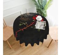 WZYWHJ Thorn - Tovaglia lunga rotonda con stampa rosa scura, anti trabocco e resistente alle pieghe, 152,4 cm