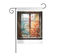 Wzywhj Thousand Paper Cranes On The Window Picture Summer Garden Flag Double Sided Decorazione Cortile 30,5 x 45,7 cm