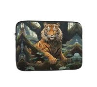 WZYWHJ Tiger Behind The Tree - Custodia portatile antiurto per laptop da 13 pollici, per uomini e donne, viaggi d'affari, scuola, ufficio, uso quotidiano