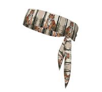WZYWHJ Tiger Under The Pine Tree - Fascia per capelli con stampa, per uomini e donne, per corsa, allenamento e calcio