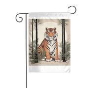 Wzywhj Tigre sotto il pino immagine estate giardino bandiera double face decorazione cortile 30,5 x 45,7 cm