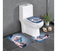 WZYWHJ Top of The Snowy Mountain Prints, set di 4 tappetini da bagno, antiscivolo, resistenti, facili da pulire, adatti per bagno e WC