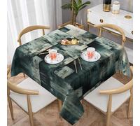 WZYWHJ Tovaglia decorativa quadrata 137,2 x 137,2 cm tovaglie per tavolini da caffè Lavabile e riutilizzabile Frammenti di blocco Stampe