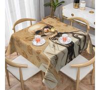WZYWHJ Tovaglia decorativa quadrata 137,2 x 137,2 cm, tovaglie per tavolini da caffè, lavabile e riutilizzabile con teschio esperimento medico stampato