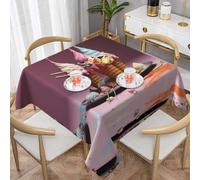 WZYWHJ Tovaglia decorativa quadrata 137,2 x 137,2 cm tovaglie per tavolini da caffè lavabili e riutilizzabili Mini gelato Stampato