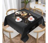 WZYWHJ Tovaglia decorativa quadrata 137,2 x 137,2 cm tovaglie per tavolini da caffè lavabili e riutilizzabili Panda in armatura Stampato