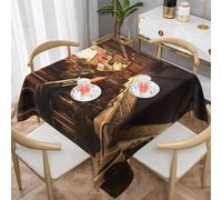WZYWHJ Tovaglia decorativa quadrata 137,2 x 137,2 cm tovaglie per tavolini da caffè lavabili e riutilizzabili con stampa italiana Old Street