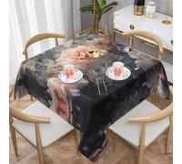 WZYWHJ Tovaglia decorativa quadrata 137,2 x 137,2 cm, tovaglie per tavolini da caffè, lavabili e riutilizzabili, con stampa di rose di cristallo brillanti