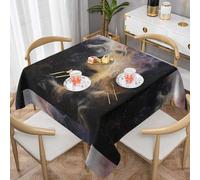 WZYWHJ Tovaglia decorativa quadrata 137,2 x 137,2 cm, tovaglie, tovaglia per tavolini da caffè, lavabile e riutilizzabile, immagine di polvere interstellare