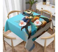 WZYWHJ Tovaglia decorativa quadrata 152,4 x 152,4 cm, tovaglie, tovaglia lavabile e riutilizzabile con stampa di tartarughe marine