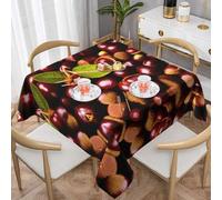 WZYWHJ Tovaglia decorativa quadrata 152,4 x 152,4 cm, tovaglie, tovaglia per tavolini da caffè, lavabile e riutilizzabile, motivo castagne fresche