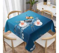 WZYWHJ Tovaglia decorativa quadrata, 152,4 x 152,4 cm, tovaglie, tovaglie, tovaglia lavabile e riutilizzabile, con farfalle e stampa ad acqua